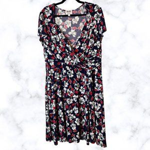 Leota Floral Faux Wrap Dress 2XL